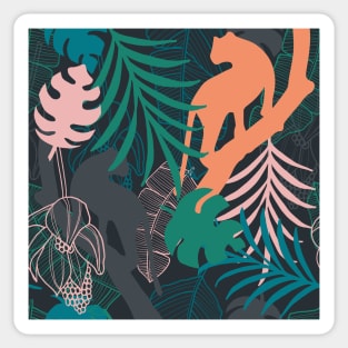 Hidden panther tropical jungle design Sticker